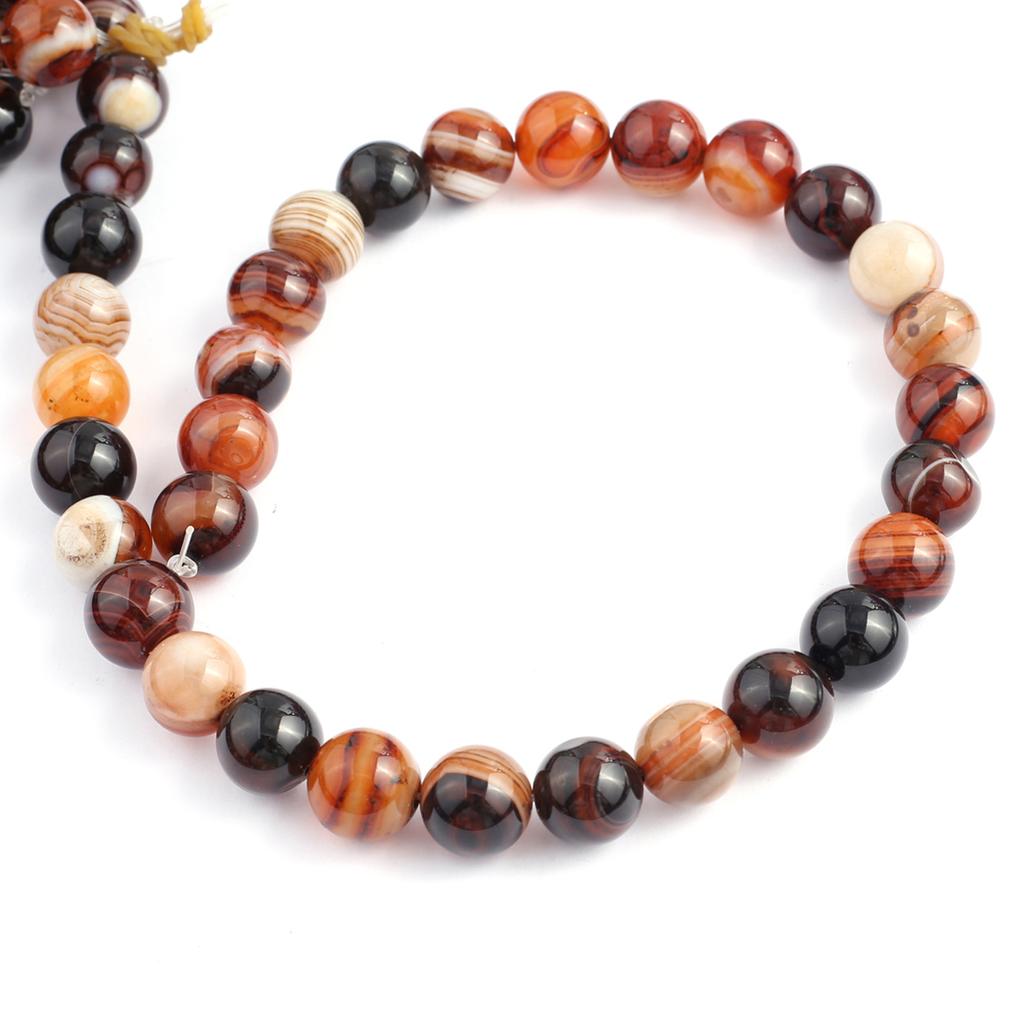 Dark Bead Isoaltion Stone Natural Striped Agates Round Beads For Jewelry Making Diy Necklace Earrings Bracelet Accessory
