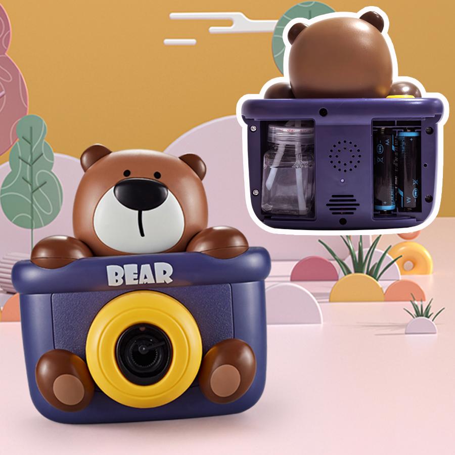 Cute Porous Electric Bear Bubble machine Kid Toy Automatic Soap Blower with Lights Music Summer Outdoor Party Games toys
