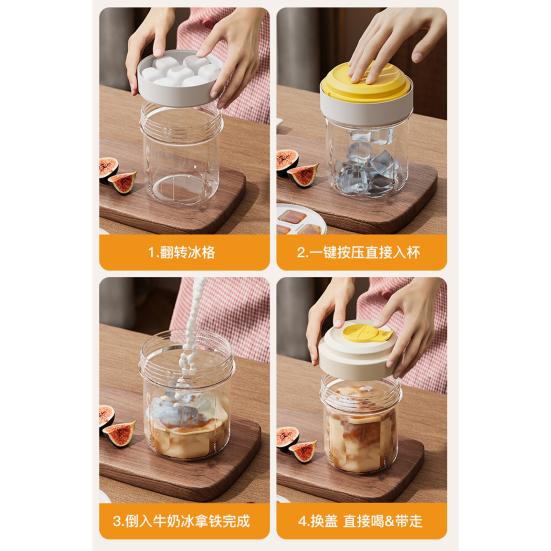 495ml Ice Cube Mold with Sealing Lids No Leakage Ice Removal Easy To Release Portable Ice Lattice Cup Mold