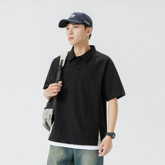 Men's Summer Tie-Dye Short-Sleeve Polo Shirt - Breathable, Casual, Korean Style Lapel T-shirt