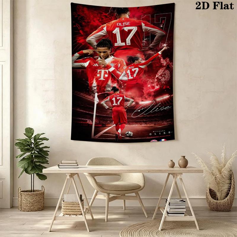 CR7 Career Milestone Tapestry, Multi Club Badge Ronaldo Stats Display Soccer Wall Art Decor