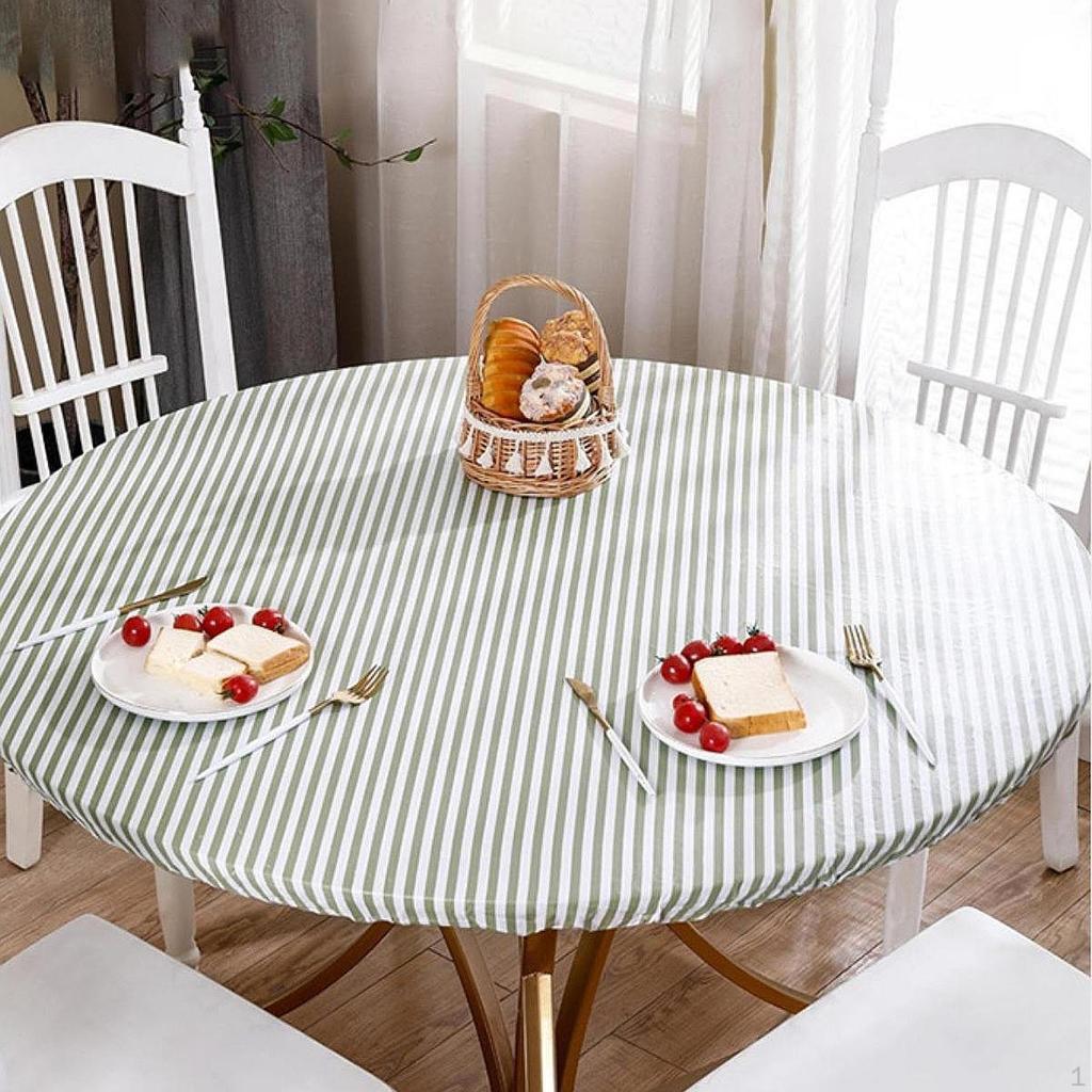 Round Tablecloth Coffee Table Cover Oilproof PVC Decorative Elegant Cloth Waterproof for Home