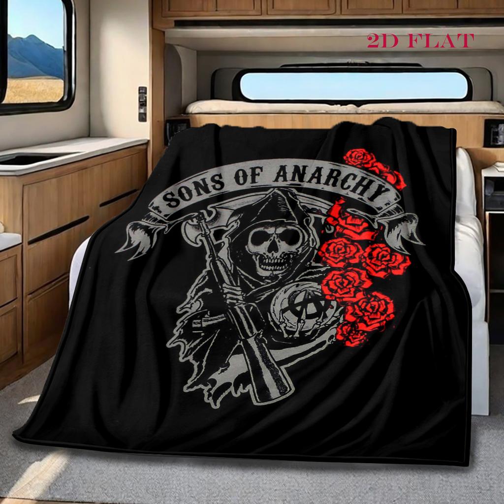 Reaper's Rebellion: Sons Anarchy Blanket Suitable for All Seasons Soft and Comfortable Office Rest Blanket Sheet Digital Printing
