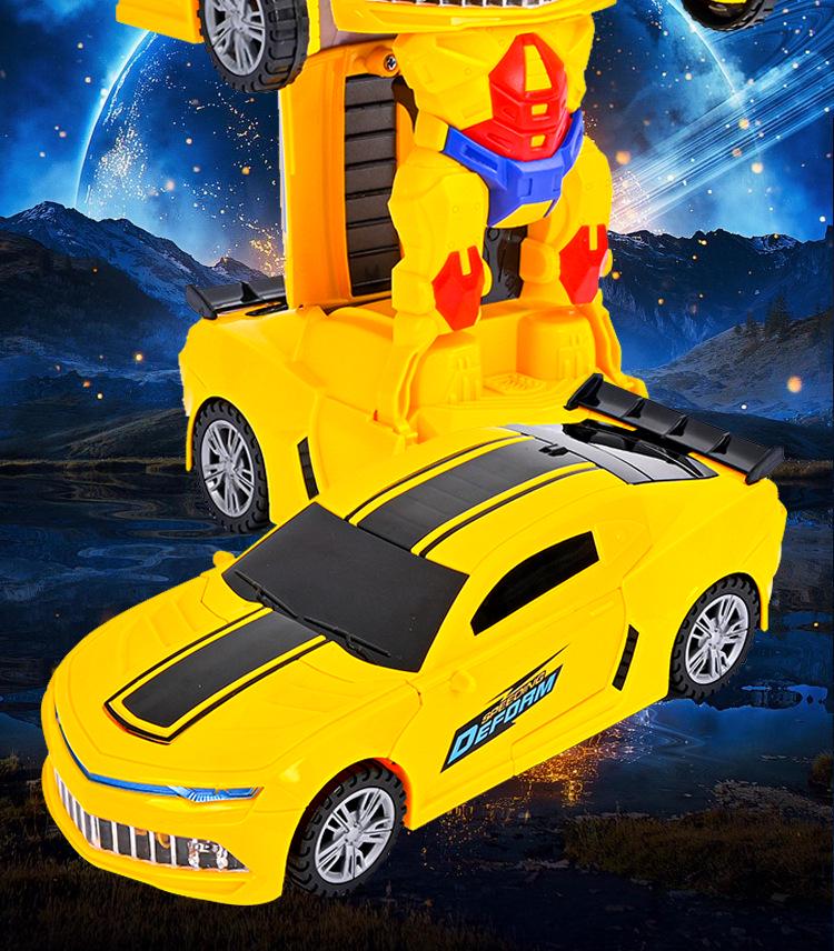 Kids' Electric Transforming Robot Car with Lights & Sound