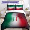 Mexico footbal Printed Bedding 3 Piece Set Cozy Breathable Bed Cover Set as Housewarming Holiday Gift