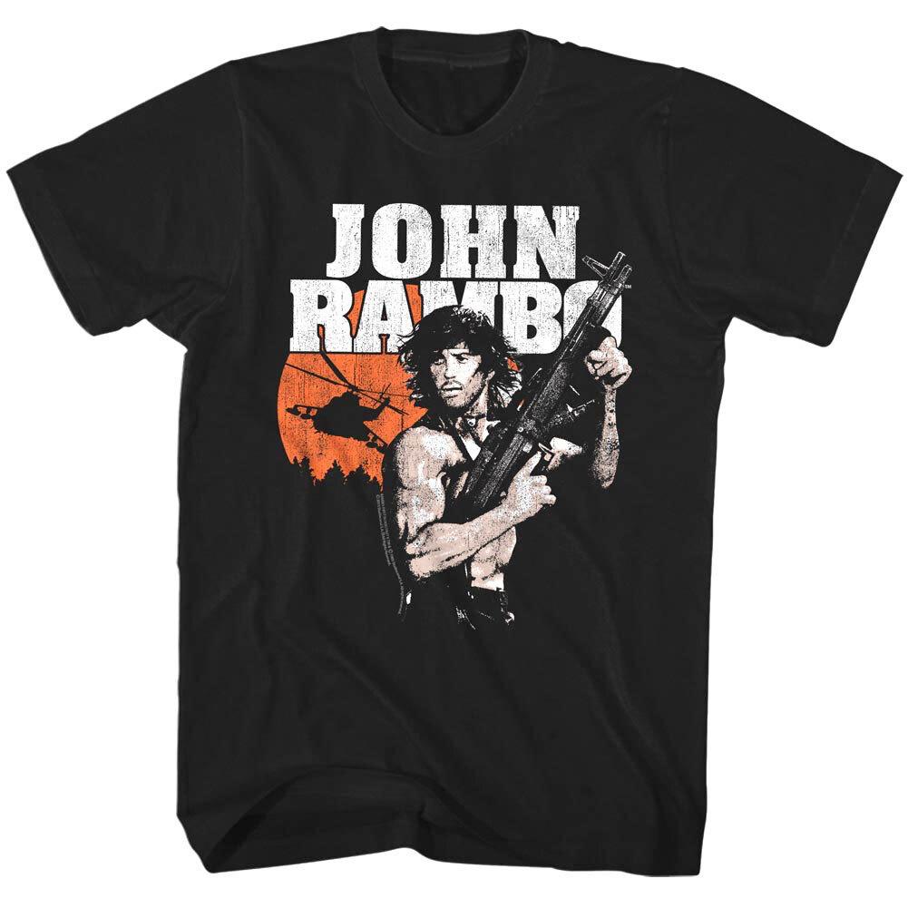 John Rambo Helicopter Sunset Men T Shirt XL
