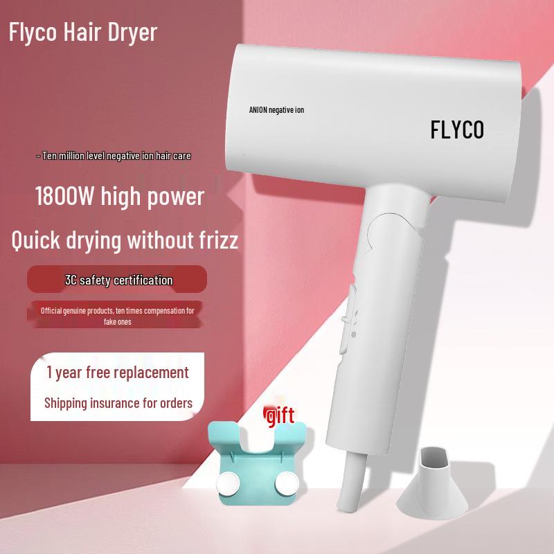Flyco High Power Foldable Hair Dryer with Negative Ions for Damage-Free Quick Drying