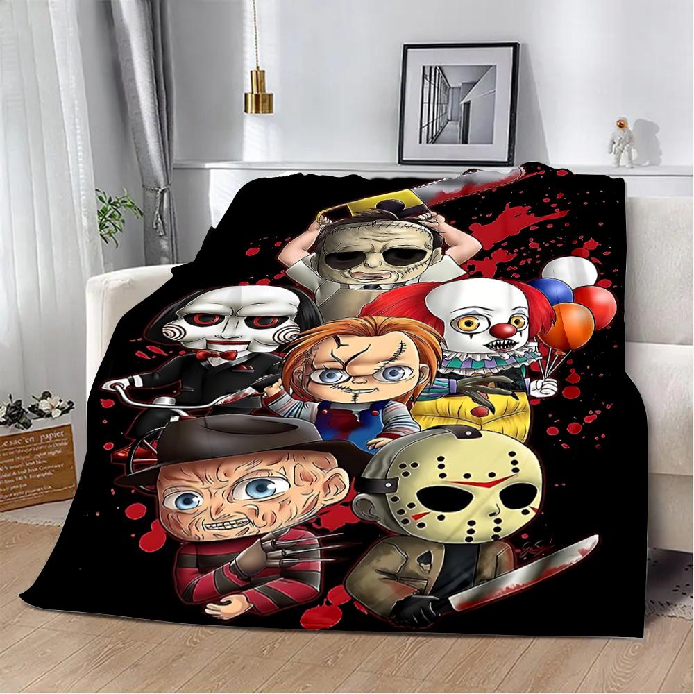Horror Movie Halloween Printed Blanket Picnic Warm Soft Comfortable for Home Travel Bed Birthday Gift