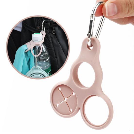 Water Bottle Hanging Buckle Drink Bottle Holder with Carabiner 3 Holes Design Compact Size Portable Silicone Water Bottle Buckle