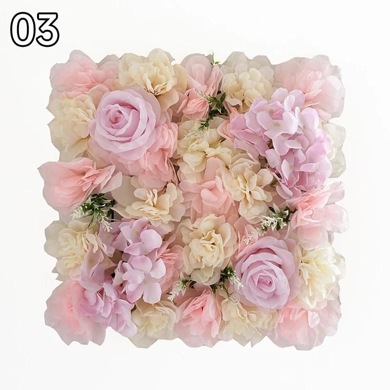 35x35cm Color Artificial Rose Flower Wall Panels Faux Rose Flower Row Stage Backdrop Layout Wedding Proposal Party Home Decor