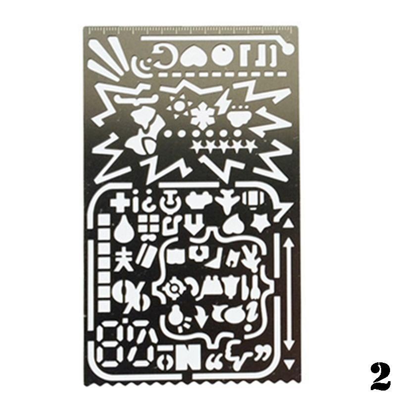 

Винтажные портативные трафареты из нержавеющей стали, полая линейка, планировщик, дорожный дневник, блокнот, инструмент «сделай сам» 2