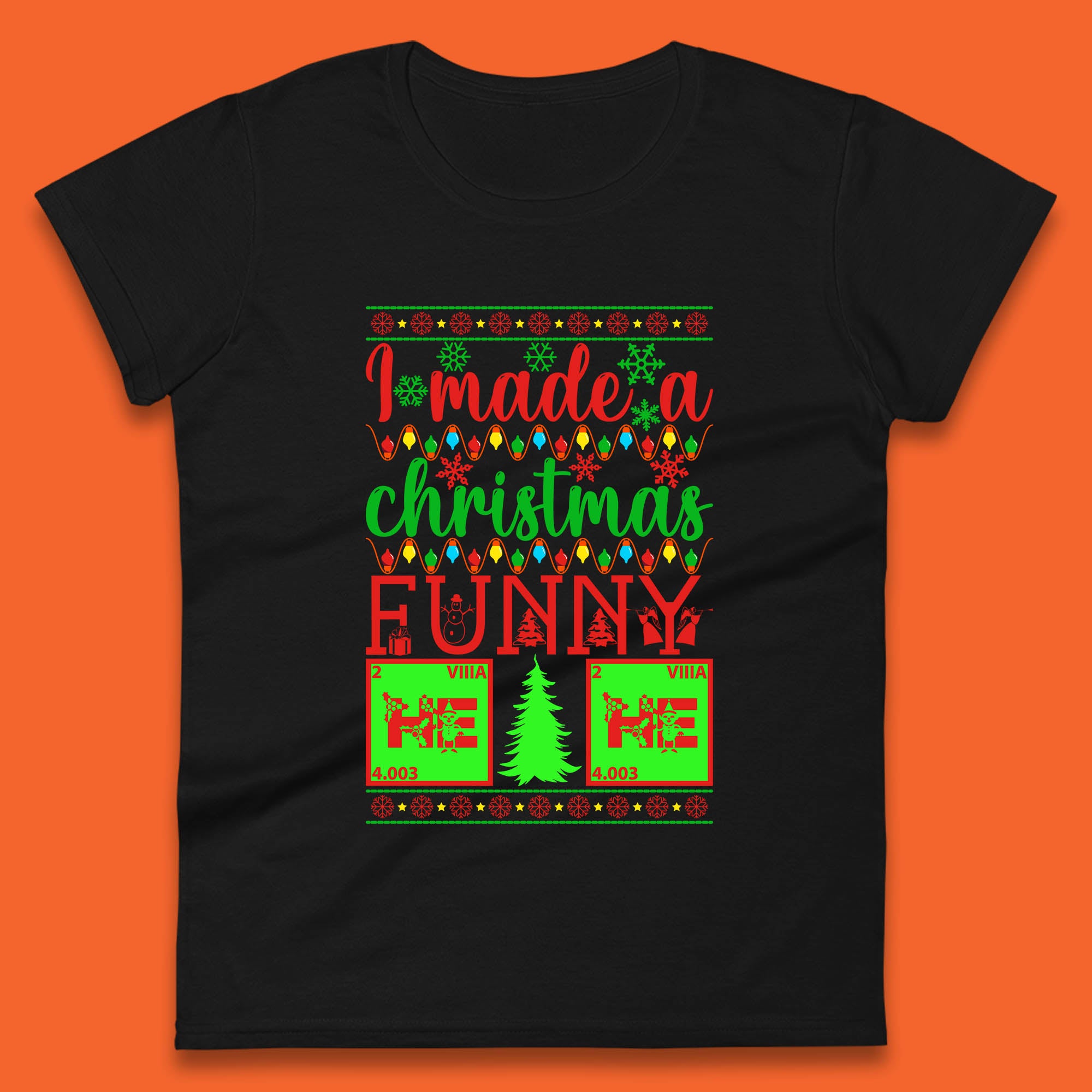 Chemistry Periodic Table Spoof Christmas Womens T Shirt Mens Tops Tees Unisex M