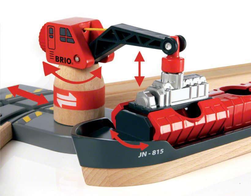 BRIO Cargo Harbor Set Ages Wooden Wooden Rail Gift [16-Piece Set] 33061, 3+. [Toy, Toy, Rail, Set, (Birthday/Christmas)]