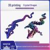 3D Printed Crystal Dragon Figurine with Movable Joints - Perfect Children's Birthday Gift