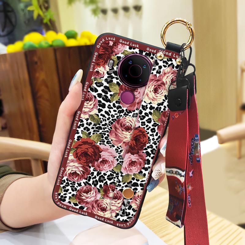 Schmutzabweisende Strapazierfähige Handyhülle Für Nokia 5.4 Für Mama Chinesischer Stil Mode Silikon Staubdicht Umhängeband Ältere Dame