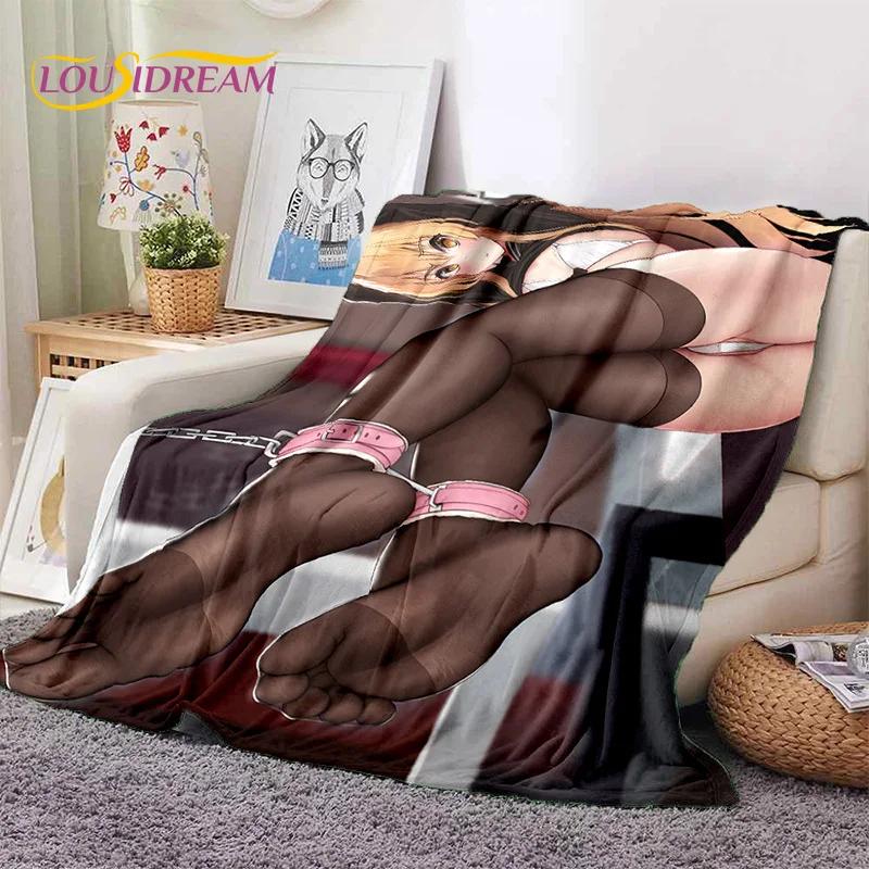 Cartoon Character Sexy Lace Girls Soft Flannel Blanket for Beds Bedroom Sofa Picnic,Throw Blanket for Outdoor Leisure Nap Gift