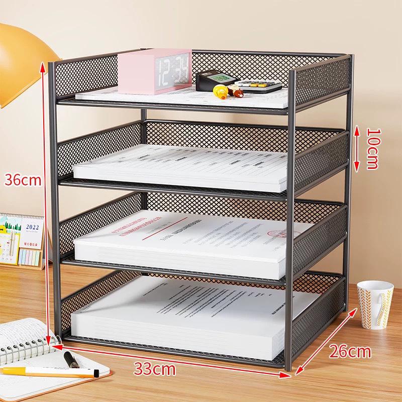 Large Capacity A4 Desktop Organizer - One-Piece Office File and Data Storage Box