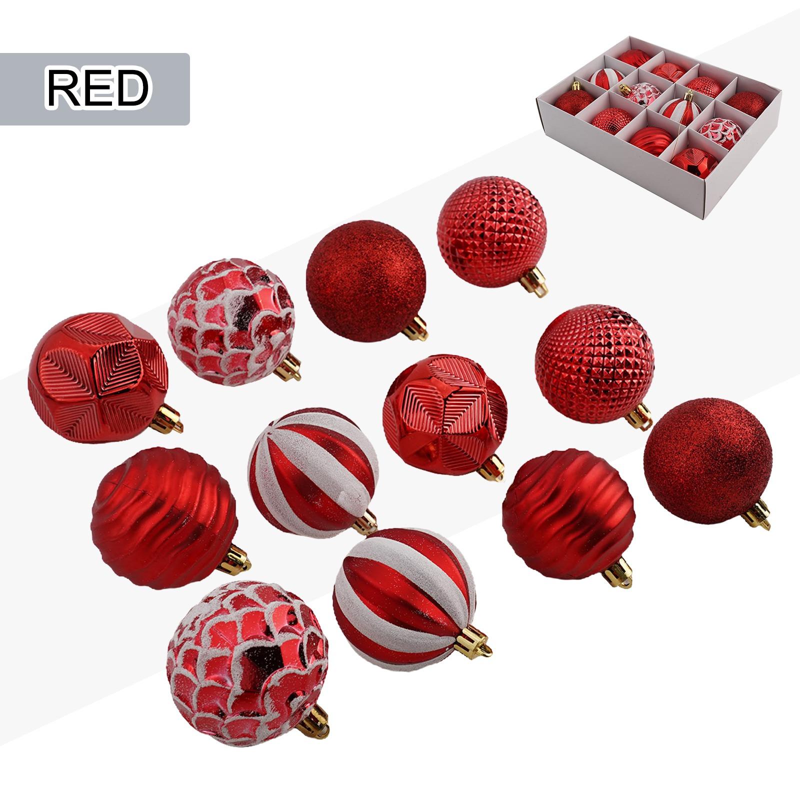

Festive Christmas Tree Ornaments Pack of 12 6cm Ball Decorations for Party