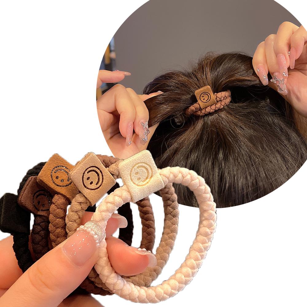 5PCS High Elasticity Durable Bold Versatile Temperament Ponytail Headband Hair Tie Accessories Head Rope Rubber Band