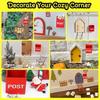 KEPKKU Christmas Elf Decor Accessories Set, 1:12 Scale Miniature Elf Mailbox/Newspaper/Envelopes, 9Pcs Mini Dollhouse Christmas Door Decor