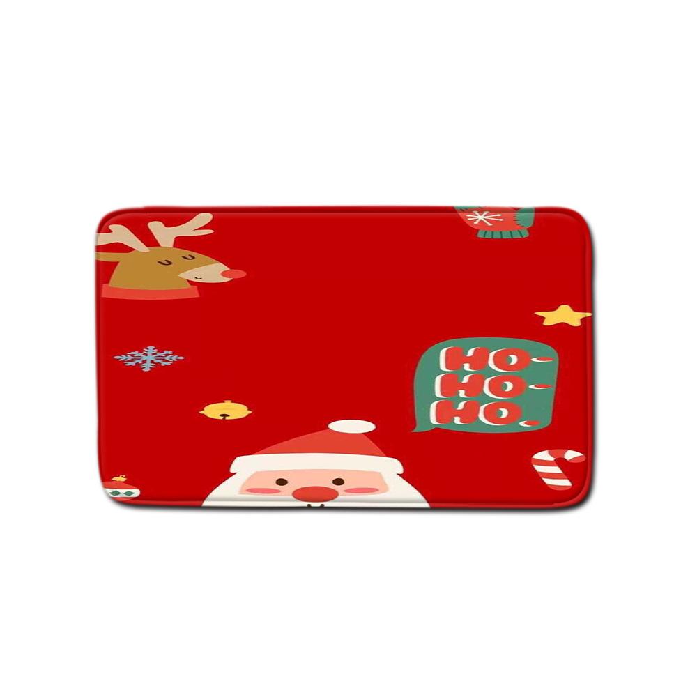 Christmas Bathroom Shower Curtain Four-Piece Combination Floor Mat Bathroom Water Absorbent Non-Slip Door Mat Bedroom Carpet
