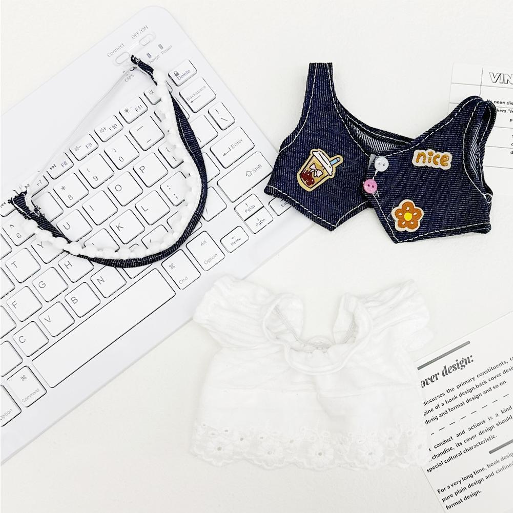 Para 20CM Algodão Boneca Macacão Desenho Animado Boneca de Pelúcia Substituição Roupa Brincando Acessórios Casa Mini Roupas