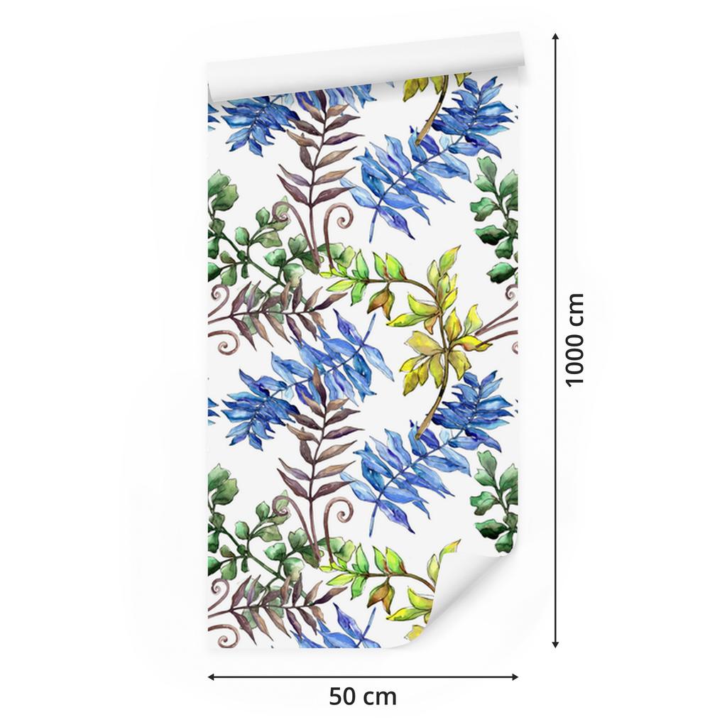 Colorful leaves and watercolor wallpaper for living room and bedroom 50x1000