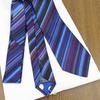 [Brand Necktie Gift Set] Paul Smith Necktie with Ribbon, Paul Smith Case & Shopping Bag (REDROSE Original) PS7 Navy/Lavender Multi-Stripe (Gift, Birth