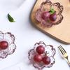 Exquisite Gold Inlay Glass Sakura Disc Nordic Style Japanese Sauce Bowl Small Flower Candle Holder Wedding Table