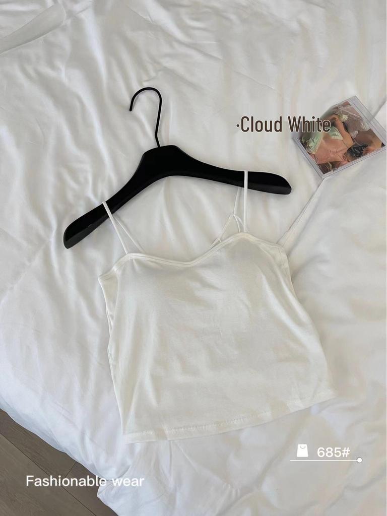 Spicy Girl Pure Cotton Back Support Camisole with Built-in Cups and Chest Pad