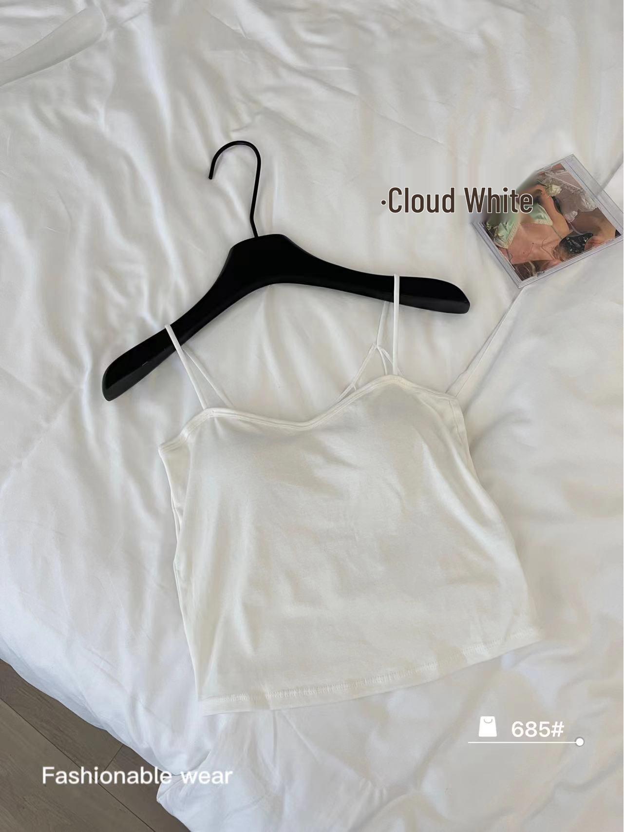 

Spicy Girl Pure Cotton Back Support Camisole with Built-in Cups and Chest Pad One Size (80-140 jin) білий