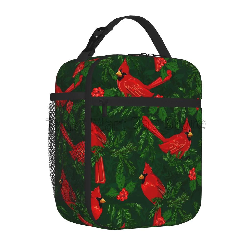 Vintage Tree Cardinal Insulated Lunch Bag Reusable Waterproof Cooler Thermal Bento Tote for Women Boys Girls Work School Picnic