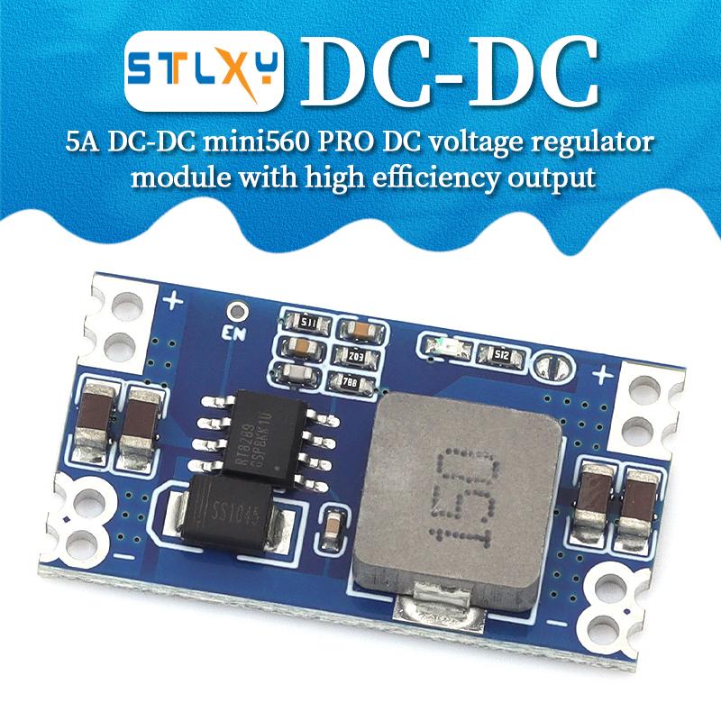 Stlxy Mini DC-DC Voltage Converter 560 5A Efficient Output 3.3V 5V 9V 12V Buck Regulator Stabilized Power Supply Module