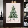 Frameless Christmas Tree Canvas Print - Modern Retro Wall Art for Office, Bedroom & Living Room