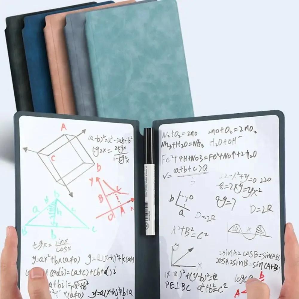 1 ks opakovaně použitelná sada notebooků na bílou tabuli s perem na vymazávání hadříkem Kožený poznámkový blok Týdenní plánovač Přenosná stylová kancelář