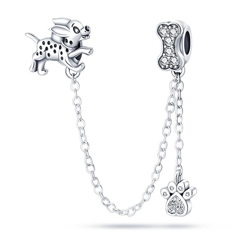 925 Silver Fashion Star Moon Safety Chain Spacer Beads Charm Beads for Original Bracelet Beautiful DIY Jewelry