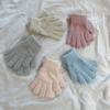 Simple and Solid Color Winter Outdoor Warm Five Fingered Soft and Glutinous Cold Proof Gloves for Boys and Girls