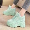 Modische Plateau-Sneaker für Damen Klobige Schuhe Marke Mode Walking-Trainer 10cm Hoch Freizeitschuhe Frau Schnürung Vulkanisierte Schuhehj9