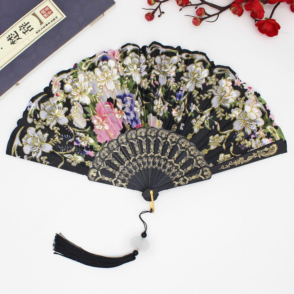 Silk Chinese-Style Folding Fan: Cheongsam, Hanfu, Dance, Wing Chun, Photography Prop