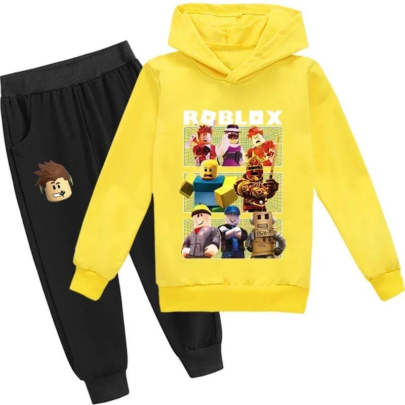 2025 Neuer Cartoon-Spiel-Print Kinder Hoodie+Hose Anzug 2-teilige Sets Frühling Herbst Kinder Jungen Mädchen Mode Kleidung Street Sportanzug