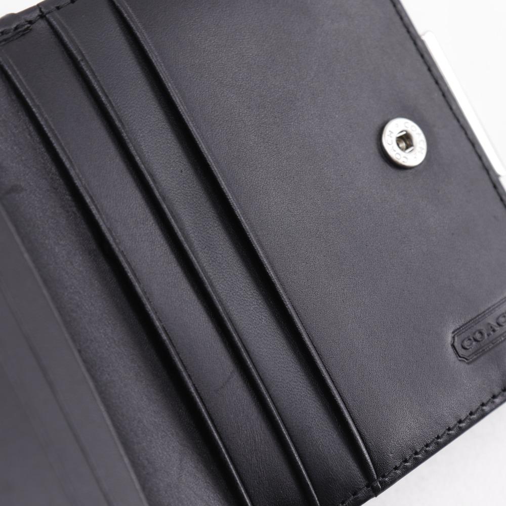 COACH logo Bi-Fold Wallet Gamaguchi black Calfskin Women Used