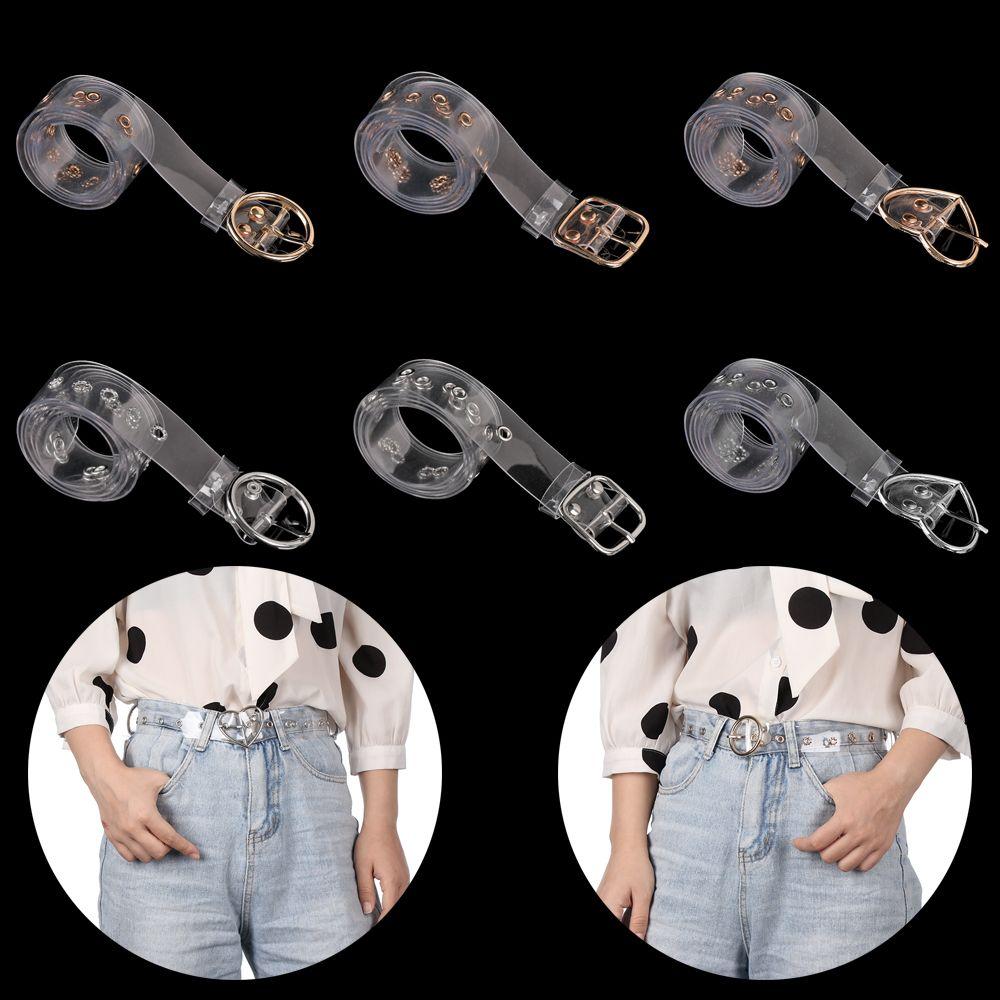 Invisible Wide Clear Punk Waist Belt Round Square Heart Waist Strap Transparent Waistband