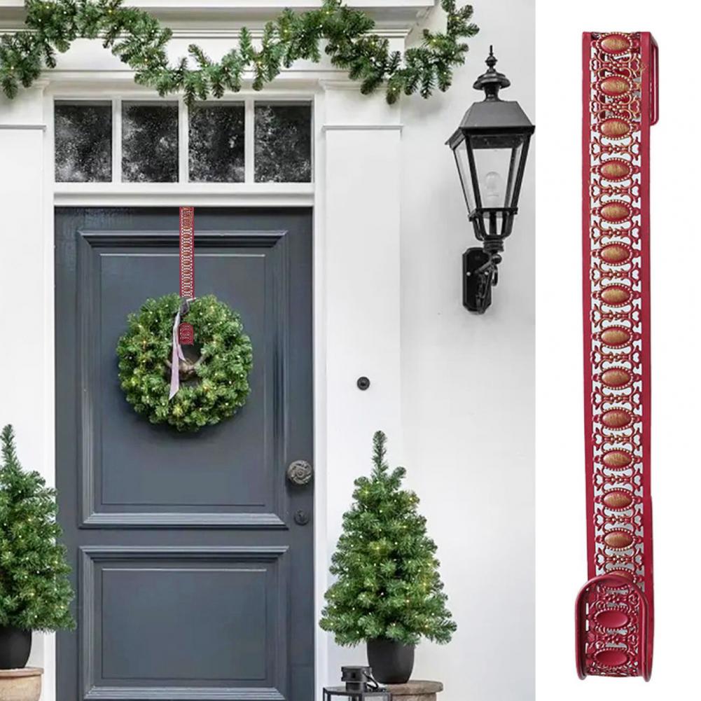 Metal Wreath Hook Metal Wreath Hanger for Front Door Non-scratch Over Door Hook for Christmas Halloween Handmade Ornament Wreath