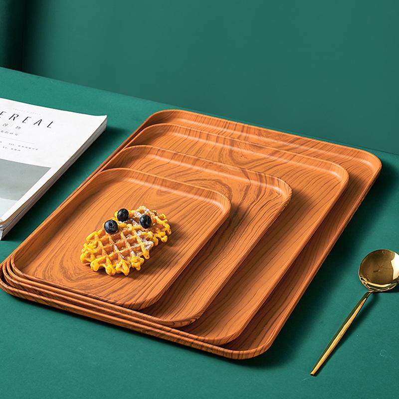 Plastic Tableware Fruit Household Buffet Plate Decorative Candy Trays Rectangular Dessert Dinner Plate For Home Supplies