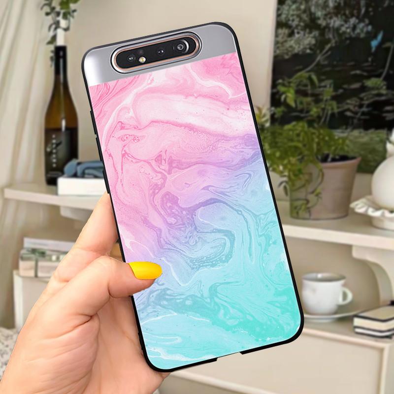 Case For Samsung A80 Case Soft Silicone Cartoon Back Cover For Samsung Galaxy A80 GalaxyA80 A 80 A805 Fundas shell Black coque