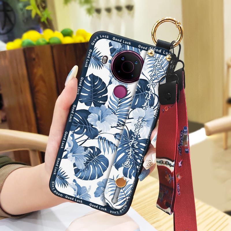 Schmutzabweisende Strapazierfähige Handyhülle Für Nokia 5.4 Für Mama Chinesischer Stil Mode Silikon Staubdicht Umhängeband Ältere Dame