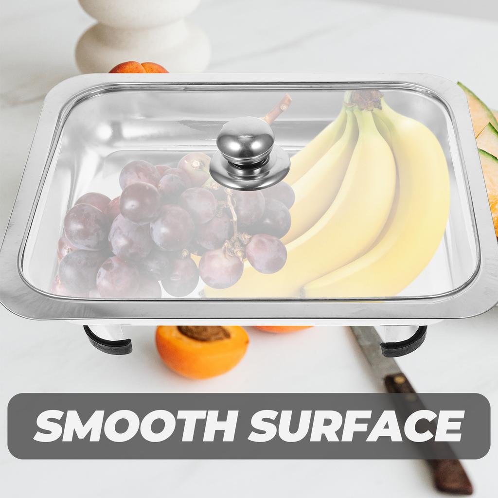 Steel Buffet Serving Tray for Holder Fruit Pans Dish Chafing Server Kitchen Food Rack Dishes