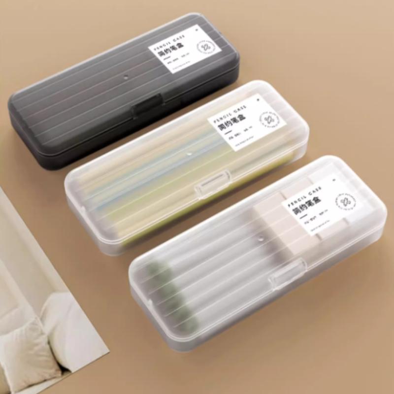 Multi-Functional Plastic Storage Box Large-Capacity Transparent Pen Box Stackable Pencil Case Gift