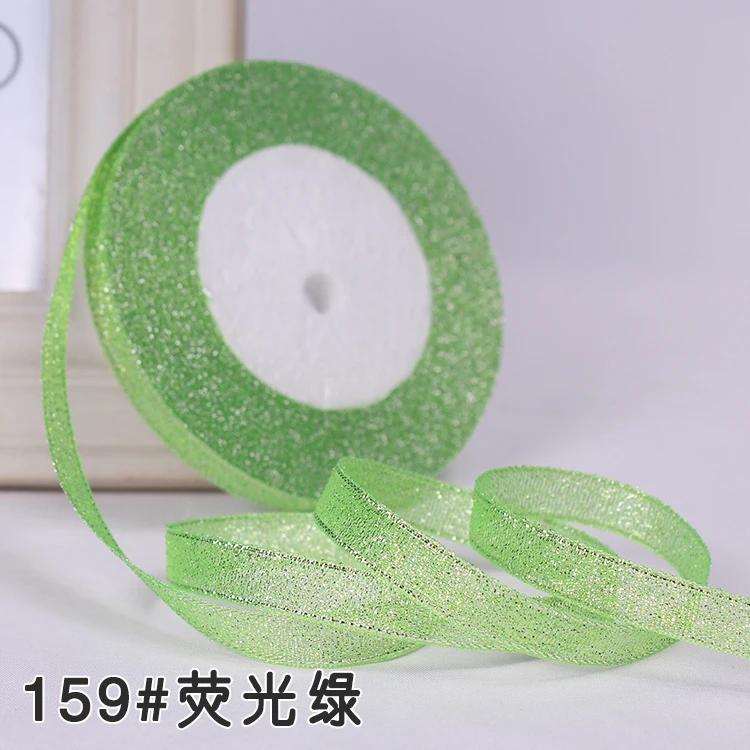 6mm 10mm 15mm 20mm 25mm 40mm 50mm 25 Jardów Złote Srebrne Brokatowe Wstążki Owijanie Prezentów Ślubnych Boże Narodzenie Halloween Impreza DIY Rękodzieło