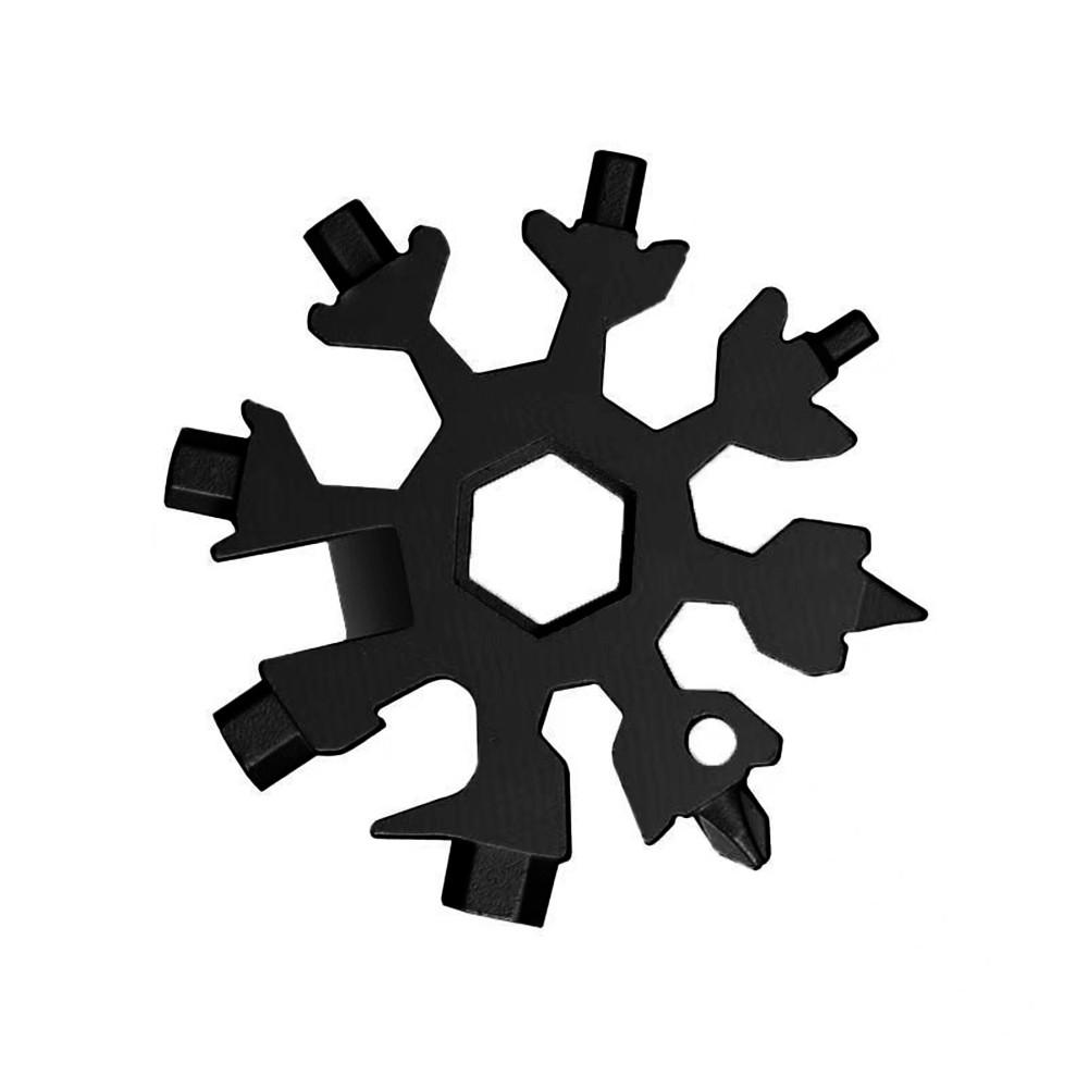 

Практичный инструмент-снежинка из нержавеющей стали для различных целей для искателей приключений чёрный